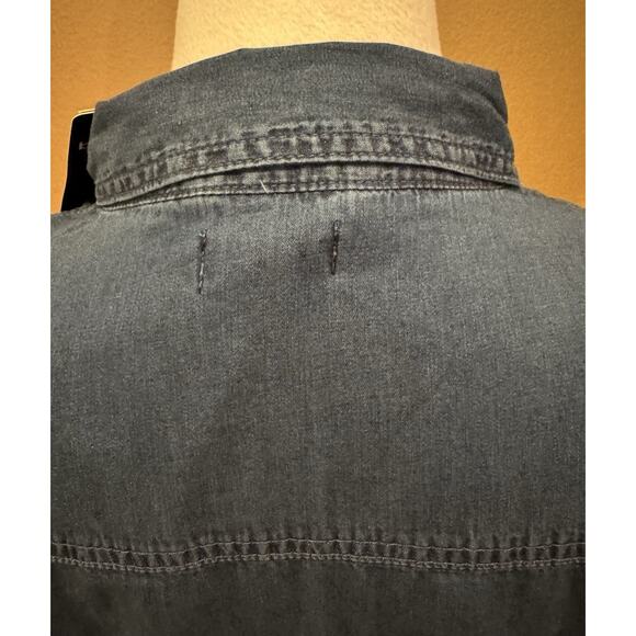 BEBE The Tie Front Denim Shirt - Medium Wash Size L - Picture 5 of 9